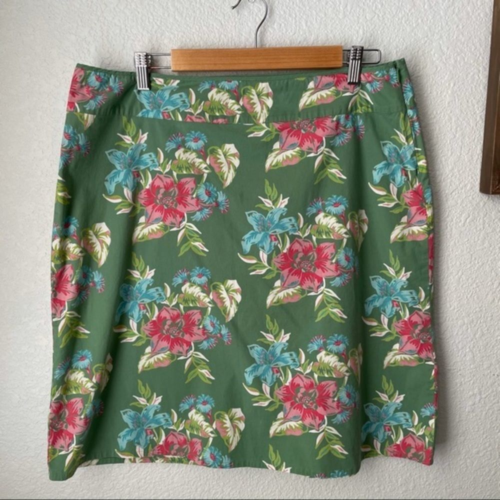 Frenchi Green Floral Skirt